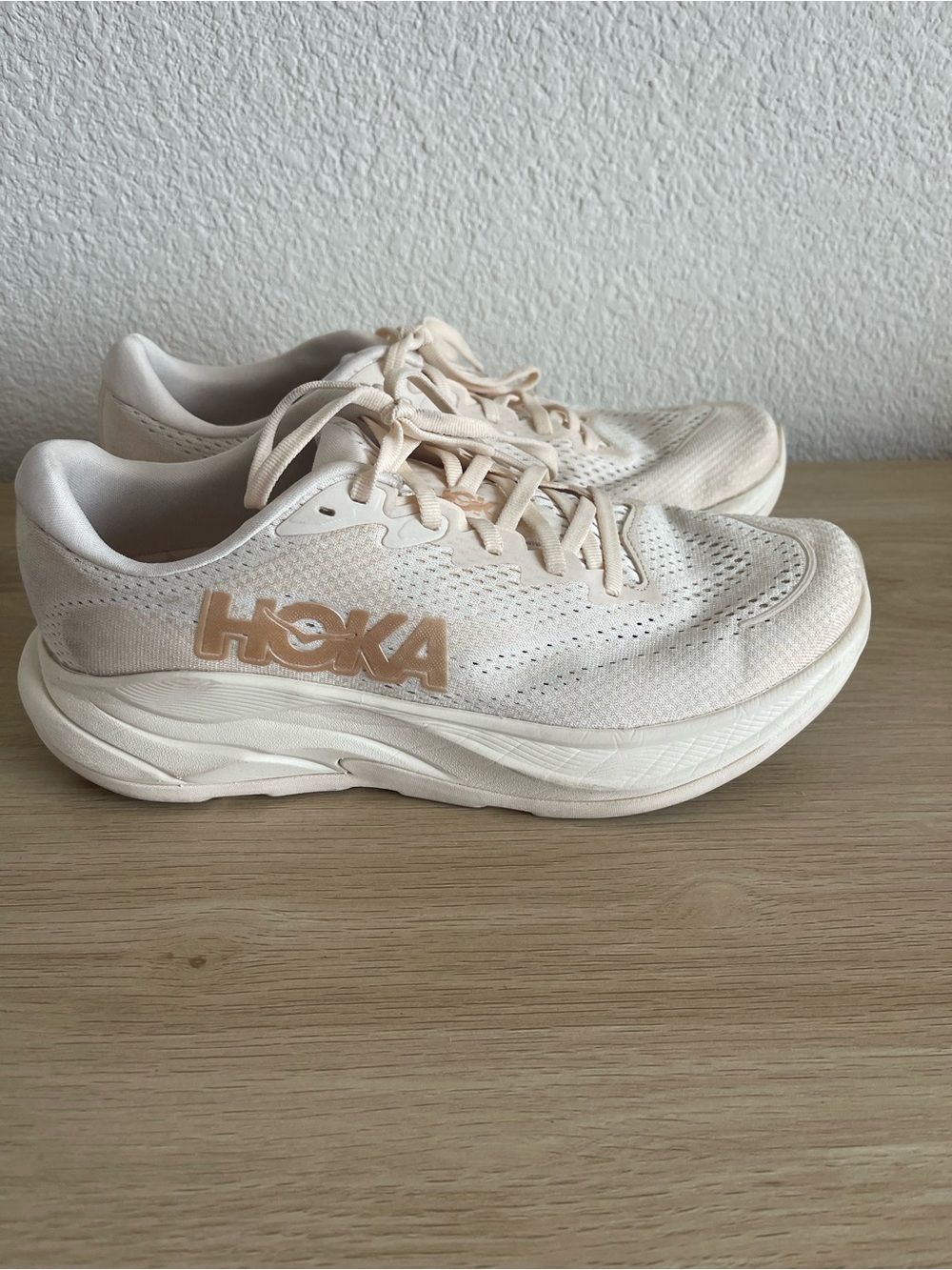Hoka Women's Neutral Running Sneakers in Cream/Light Beige